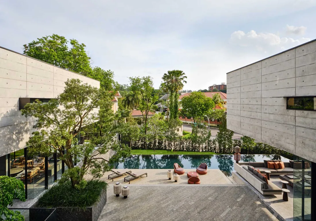 Gallop House courtyard and pool, Singapore