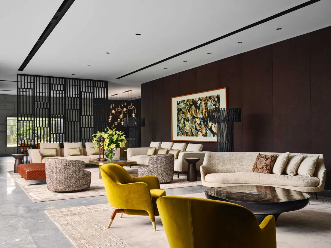 Living room at Gallop House, Singapore